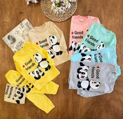 تصویر بلوز شلوار راحتی بچگانه پاندا GT138 - طوسی / ۵ 