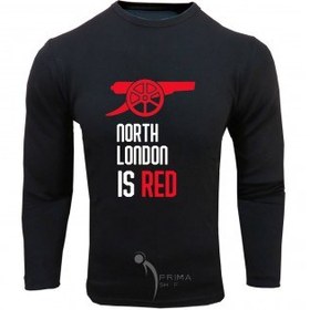 تصویر خرید تیشرت آرسنال مشکی آستین بلند طرح north london is red 