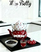 تصویر کتری قوری لعابی میس بتی miss betty طرح خالدار - ۰۱ 