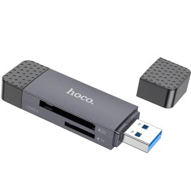 تصویر کارت خوان 2in1 هوکو مدل HB45 با USB-A3 HB45 2IN1 Spirit 2-in-1 USB/Type-C 3.0 card reader