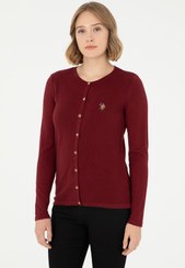 تصویر ژاکت زنانه زرشکی یو اس پولو 