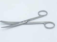 تصویر قیچی نخ یکسر تیز سرکج ۱۶سانتی 