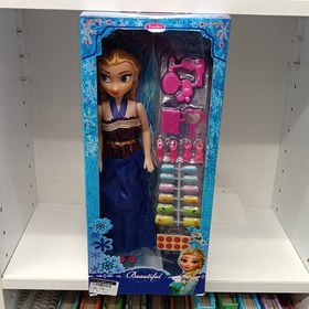 تصویر عروسک السا و آنا فروزن با کفش و ست ناخن و وسایل آرایشی اسباب بازی دخترانه قیمت مناسب کد100کد1008 