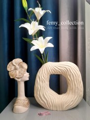 تصویر گلدان ترند دونات دفرمه - مشکی طلایی 