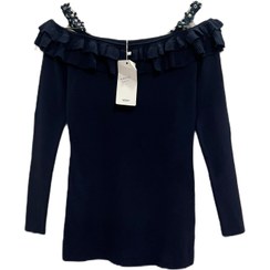 تصویر بافت تمام کش سرمه ای شیک 