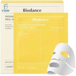 تصویر ماسک بایودنس مدل نیاسینامید روشن کننده و ضد لک 4 عددی Radiant Vita Niacinamide Real Deep Mask