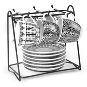 تصویر ست فنجان قهوه خوری ۶ نفره با استند کاراجا karaca altus Karaca kahve seti