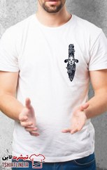 تصویر تیشرت اورجینال طرح چاقو و دختر | کد 195 