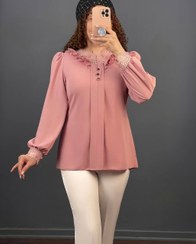 تصویر شومیز مجلسی زنانه مدل آنجل جنس الیزه سایز ۴۰ تا ۵۲ 