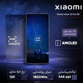 تصویر گوشی موبایل شیائومی مدل Redmi Note 13 Pro 5G 512GB Ram12 دو سیم کارت ظرفیت 512 گیگابایت و رم 12 گیگابایت 