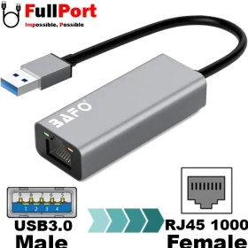 تصویر مبدل USB3.0 به RJ45 1000Mbps بافو مدل BF-330 BAFO BF-330 USB3.0 to RJ45 1000Mbps Converter