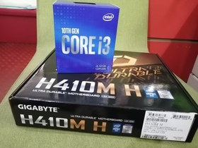 تصویر باندل آکبند نسل 10 /GIGABYTE H410M-H و i3 10100 BOX 