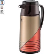 تصویر فلاسک 1 لیتری دکمه دار پیکوک ژاپن Peacock AIT100 Vacuum Flask, 1 Liter Capacity, Blue