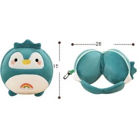 تصویر بالش سفری مدل پنگوئن کد JIMI110 به همراه چشم بند - سبز 