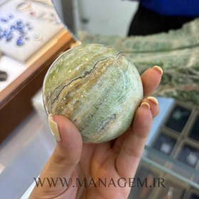 تصویر گوی سنگ آراگونیت سبز 