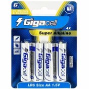 تصویر باتری چهارتایی قلمی Gigacell Super Alkaline LR6 1.5V AA GIGACELL SUPER ALKALINE LR6 1.5V AA BATTERY 4 OF PACK 
