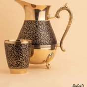 تصویر ست پارچ و لیوان برنجی میناکاری طرح انگوری کد 049 