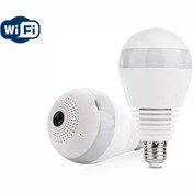 تصویر دوربین مداربسته وایفای بیسیم طرح لامپ V380 Bulb cam 2mp WiFi 