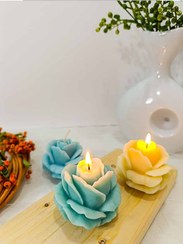 تصویر شمع دکوری گل رز بزرگ فانتزی شمع تزئینی گل رز مینیمال خاص