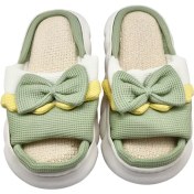 تصویر دمپایی حوله ای زنانه مدل پاپیون 