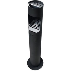 تصویر زیرسیگاری ایستاده استوانه‌ای مشکی (ارتفاع 1 متر) 