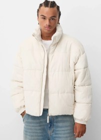 تصویر کاپشن مردانه برشکا اورجینال Bershka Corduroy puffer jacket 