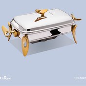 تصویر سوفله UN مستطیل قایق متوسط طلایی مدل 3847 Rectangular soufflé medium golden boat model 3847