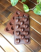 تصویر قالب شکلات سیلیکون طرح قلب اوریگامی 