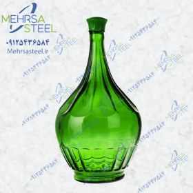 تصویر بطری شیشه ای بزرگ یا قرابه 5 لیتری سبز 