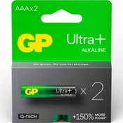 تصویر باتری نیم قلمی جی پی (GP) اولترا پلاس آلکالاین 2 عددی G-TECH 