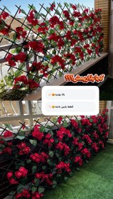 تصویر حصار آکاردئونی شکوفه قرمز 