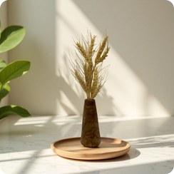 تصویر گلدان چوبی خراطی چوب اقاقیا (کد 30) 