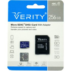 تصویر رم میکرو 256 گیگ وریتی Verity Ultra U3 C10 80MB/s + خشاب Micro RAM 256 GB Verity Ultra U3 C10 80MB/s + Magazine