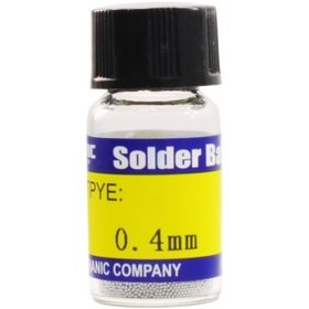 تصویر ساچمه قلع Solder Ball سایز 0.40 میلیمتر مارک Mechanic 