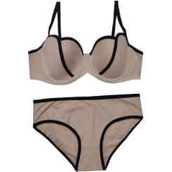 تصویر ست شورت و سوتین زنانه مدل میسا کد 9020 رنگ کرم 