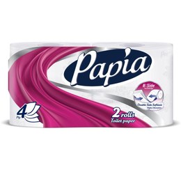 تصویر دستمال توالت پاپیا 4 لایه بسته 2 عددی ا Papia Toilet Paper 2 Rolls Papia Toilet Paper 2 Rolls