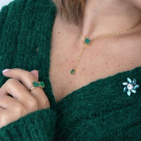 تصویر گردنبند طلا زمرد 