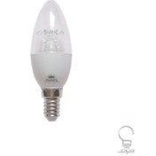 تصویر لامپ LED شمعی 8 وات شفاف پارمیس 