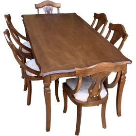 تصویر میز و صندلی ناهار خوری اسپرسان چوب کد Sm61 