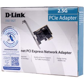 تصویر کارت شبکه اینترنال D-Link DGE-562T 2.5Gbps PCI-E ا D-Link DGE-562T 2.5Gbps PCI Express Ethernet Network Adapter D-Link DGE-562T 2.5Gbps PCI Express Ethernet Network Adapter