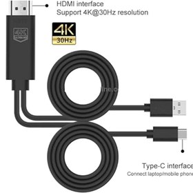 تصویر کابل تبدیل USB-C به HDMI اونتن مدل UC505 طول 1.8 متر با کابل تامین برق 1.2 متری 