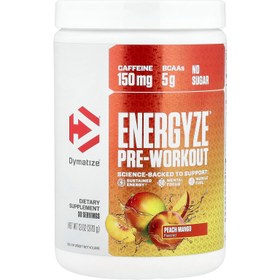 تصویر Dymatize, Energyze™ Pre-Workout, Peach Mango, 13 oz (370 g) 