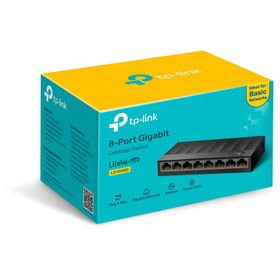 تصویر سوییچ 8 پورت گیگابیت برند تی پی لینک مدل tplink LS1008G 8-Port Gigabit 