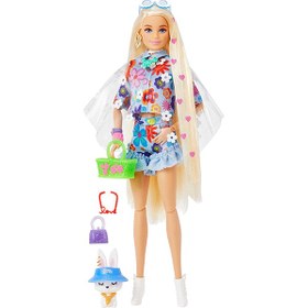 تصویر عروسک باربی Dress-up Doll Mattel HDJ45 Extra Doll Flower Power متل آمریکا اورجینال - ارسال 20 روزه 