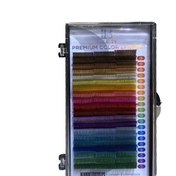تصویر پالت مژه اکستنشن والیوم رنگی آی بی IB سایز میکس ۱۲/۱۳/۱۴ ضخامت ۰.۱۵ فر C 