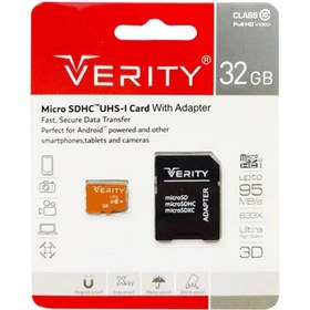 تصویر رم میکرو 32 گیگ VERITY مدل U1 95MB/s 633X آداپتور دار Verity micro 32 GB RAM