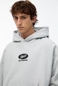 تصویر سوئیشرت کلاهدار با جزئیات لیمویی STWD برند PullAndBear Limon detaylı STWD kapüşonlu sweatshirt