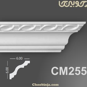 تصویر گچبری گلویی پلی اورتان 6 سانت CM255 طرح هندسی 