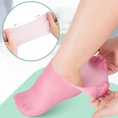 تصویر جوراب تمام سیلیکونی ضد ترک پا و نرم‌کننده پوست 