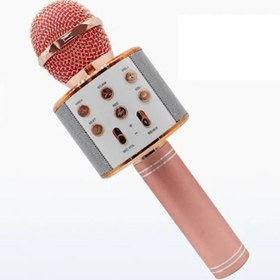 تصویر میکروفون اسپیکر مدل WS- 858 شارژی Speaker microphone model WS-858 bluetooth rechargeable memory card